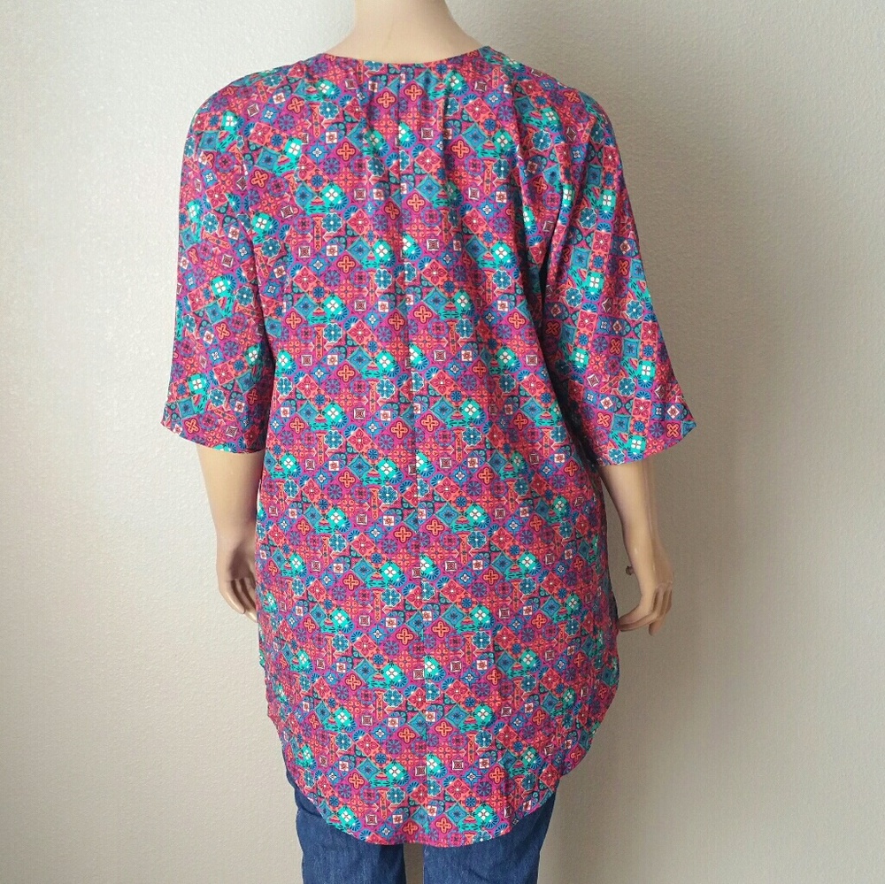 Lularoe Pink Blue Cardigan - Picture 2 of 5